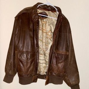 brown bomber jacket
